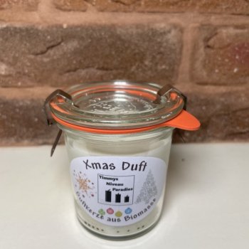 Duftkerze aus recycelter Biomasse im WECK Glas mit Deckel, Xmas Duft